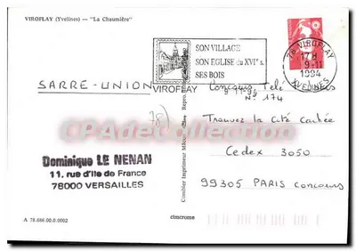 Viroflay — 'A Chaumière' — Combier Impressor Micoune — Verso