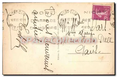Niort - Pomnik Pamięci — wydawca L. Cruchon, n°60 — Rewers