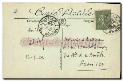 Abbeville — La Plaza del Almirante Courbet — Edición reservada J. Capurt — Reverso