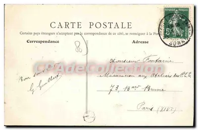 Abbeville (Somme) — Panorama sobre Saint-Vulfran — B.F., París — Reverso
