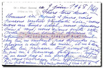 Albert (Somme) — Ratusz — Stara pocztówka deCollection — Rewers