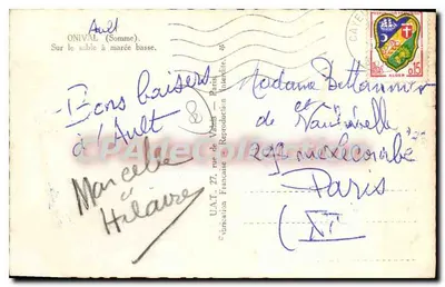 Auvillers (Somme) — Na piasku przy niskiej mierze — U.A.T. Française Reproduction Interdite — Rewers
