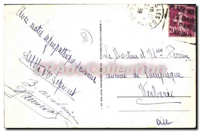 Mers-les-Bains - A Esplanada — vista da Esplanada com o Hotel Majestic e o restaurante — Bilhete postal antigo n°120, editor Bilhete postal antigo des Arts Photographiques — Verso