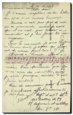 Péronne (Somme) — Po wycofaniu niemieckim, ruiny Hotel de Ville z XVI wieku — Visé Paris 1042 — Rewers