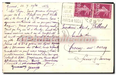 Quend-Plage (Somme) — Saída para a pesca de camarões — Edição Billard — Verso