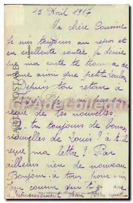 Roye — Plac Prefektury — Retrata Niemców 1914-16-17 — Rewers