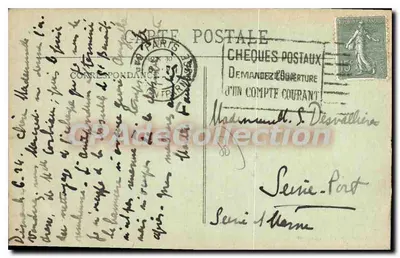 A igreja de Warfusée-Abancourt — ruínas após guerra — série 1, Paris — Verso