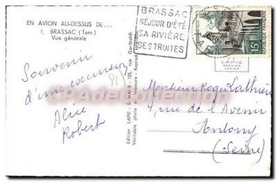 Brassac (Tarn) — Vista geral — Edição Lapie Service Aérien — Verso