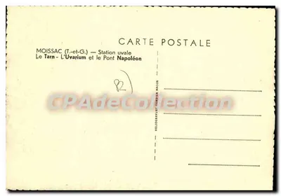 Moissac (Tarn) — Station Uvairum en Brug Napoleón — Héliogravure Combier Macon — Achterkant