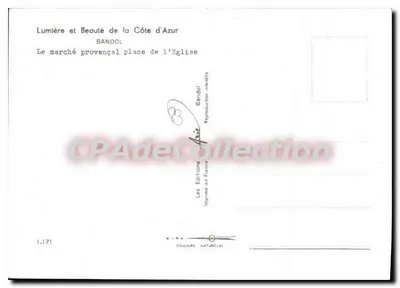 BANDOL — Ryniec prowansalski, plac kościoła — Wydawnictwa we Francji — Rewers
