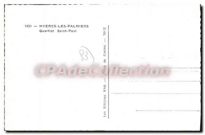 Hyères-les-Palmiers — Bairro de Saint-Paul — Edições MAR — Verso