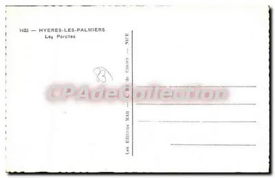 Les Porches — Hyères-les-Palmiers — Edições MAR — Verso