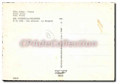 Hyères-les-Palmiers — Widok z powietrza — La Bergerie — CIM — Rewers