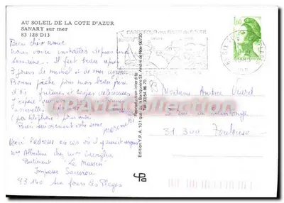 Sanary-sur-Mer — vista do porto e da praça — Edição Y.P.A. 101 — Verso