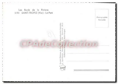 Saint-Tropez — Port — Wydawnictwo Éditions de France — Rewers