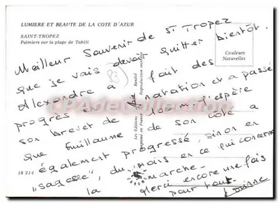 Saint-Tropez — Palmen op de strand van Tahiti — Les Éditions en France — Achterkant
