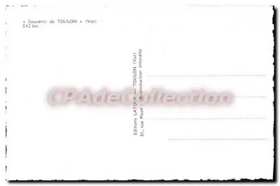 Toulon — Pamiątka z Toulon — Wydawnictwo LATOUR — Rewers