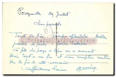 Ile de Porquerolles — Plage de Faoucado — LL 6 — Verso