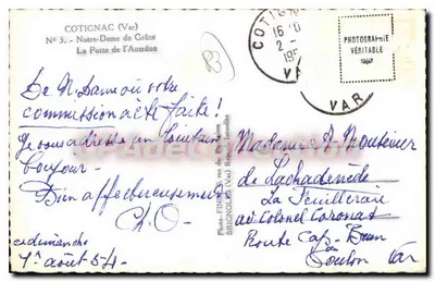 Cotignac (Var) — Najświętsza Maryja Bożna, Drzwi Darowizny — Photo-Finigol, nr 3 — Rewers