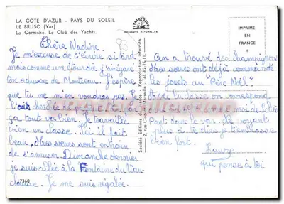 Port w Toulonie — widok statków — La Corniche, Le Club des Yachts — Rewers