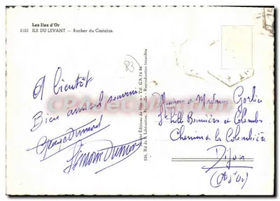 Rocher du Castelas — Ile du Levant — Editore Ryner — Verso