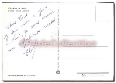 Fonte de Nans - Nans-les-Pins — Éditeur ELIOPHOT, n° 306 — Verso