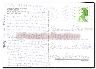 Widok z lotu na Zakład Wypoczynkowy U.M.O. "LE MIRA-BELLE" w Saint-Aygulf — Photo Transaphotop — Rewers