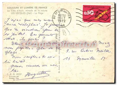 A Praia - Les Lecques (Var) — editor Jean-Jaurès, n°412 — Verso