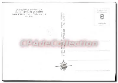 Hôtel de la Grotte — Plan d'Aups (Var) — Spółka Wydawnictw Francuskich — Rewers