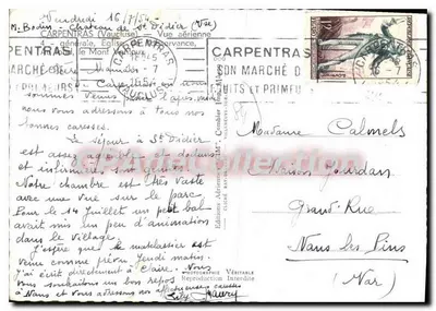 Carpentras — Widok z lotu — Wydawca Orny — Rewers
