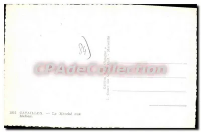 Cavaillon — O Mercado de Melões — Edição do Velho Portos - Marselha — Verso