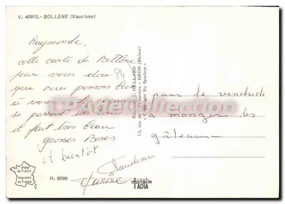 Bollène — widok miasta — Wydawnictwo J. GELLARD — Rewers