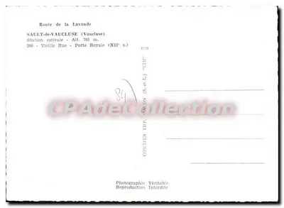 Sault-de-Vaucluse — Velha Rue - Porta Royale (século XII) — Combiér Imp. (S.-et-L.) — Verso