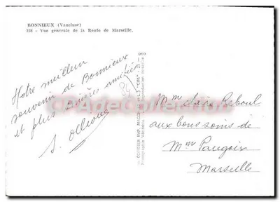 Bonnieux (Vaucluse) — Visão geral da Estrada de Marselha — Combière — Verso