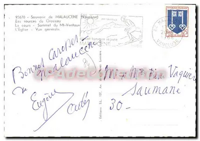 Malauçene — Lembrança de Malauçene — Edições S.L. N° 574 — Verso