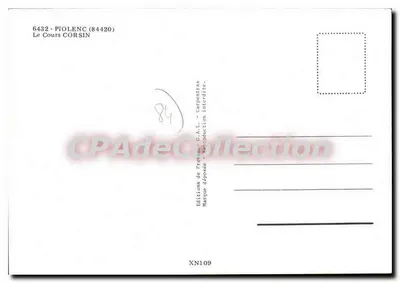 Le Cours Corsin — Piolenc (84420) — Éditions de Provence G.A.L. — Verso