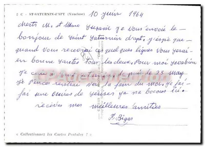 St-Saturnin-d'Apt — vista panorâmica, piscina, castelo, igreja — editor C. Bigas, n°2C — Verso