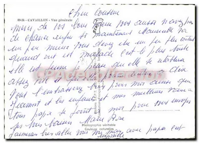 Cavaillon — Vista geral — Edições S.P.T. - Ba Sébâa - NICE — Verso