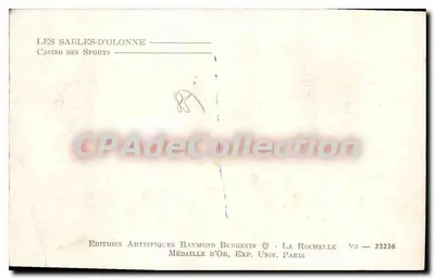 Les Sables-d'Olonne — Kasyno Sportowe — Wydawnictwo Artystyczne Raymond Bergevin — Rewers