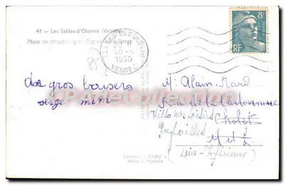 Les Sables-d'Olonne — Place de Strosbourg i Katedra św. Piotra — Wydawnictwo Gaby — Rewers