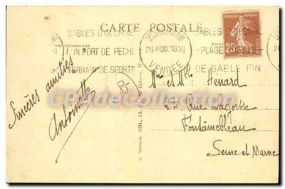 Les Sables-d'Olonne (Vendée) — Kąt portu w zachodzie — J. Nozaïr, wyd. nr 244 — Rewers