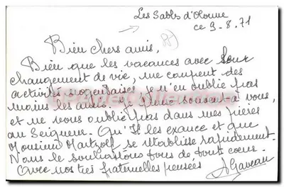 Les Sables d'Olonne — widok portu z jachtem — Stara pocztówka deCollection — Rewers