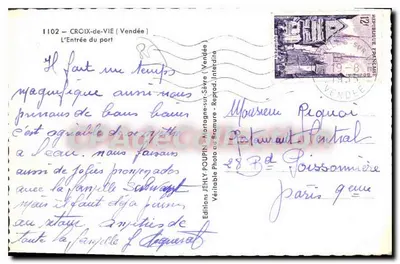 De ingang van de haven — Croix-de-Vie (Vendée) — Éditions JEHLY POUPIN — Achterkant