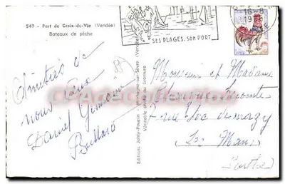 Porto de Croix-de-Vie — Barcos de pesca — Editions Jehly-Paupin — Verso