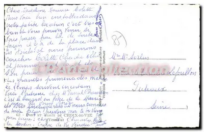 Haven en kade van Croix-de-Vie — uitzicht op de boten — uitgever: Montagne-sur-Bromure — Achterkant