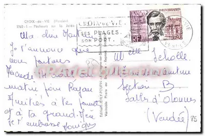 Croix-de-Vie — Rybacy na przystani — Wydawnictwo Evely-Poupin — Rewers