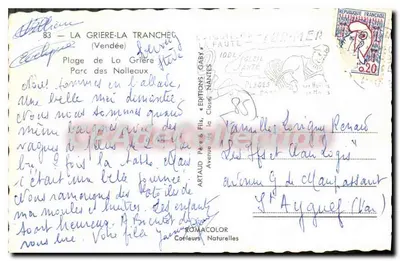 Praia de La Grière-La Tranchée — Vendée — Éditions Gaby — Verso