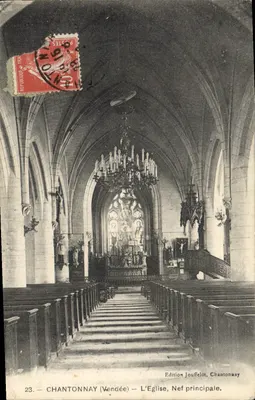 Chantonnay (Vendée) — A Igreja, Nef principal — Edição Jouffelot, Chantonnay, n°23