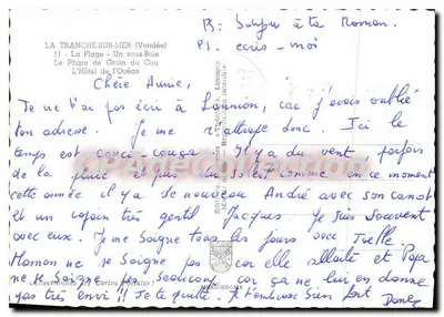 La Tranche-sur-Mer — widok plaży, farby, hotelu i sosnowego lasu — wydawca Mérichrome — Rewers