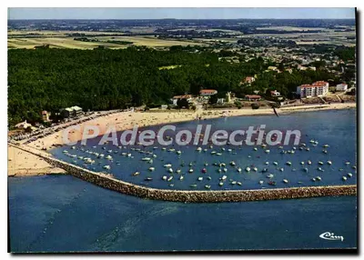 JARD-sur-MER (Vendée) — Visão panorâmica aérea do porto e da praia — Imprimeur Combier